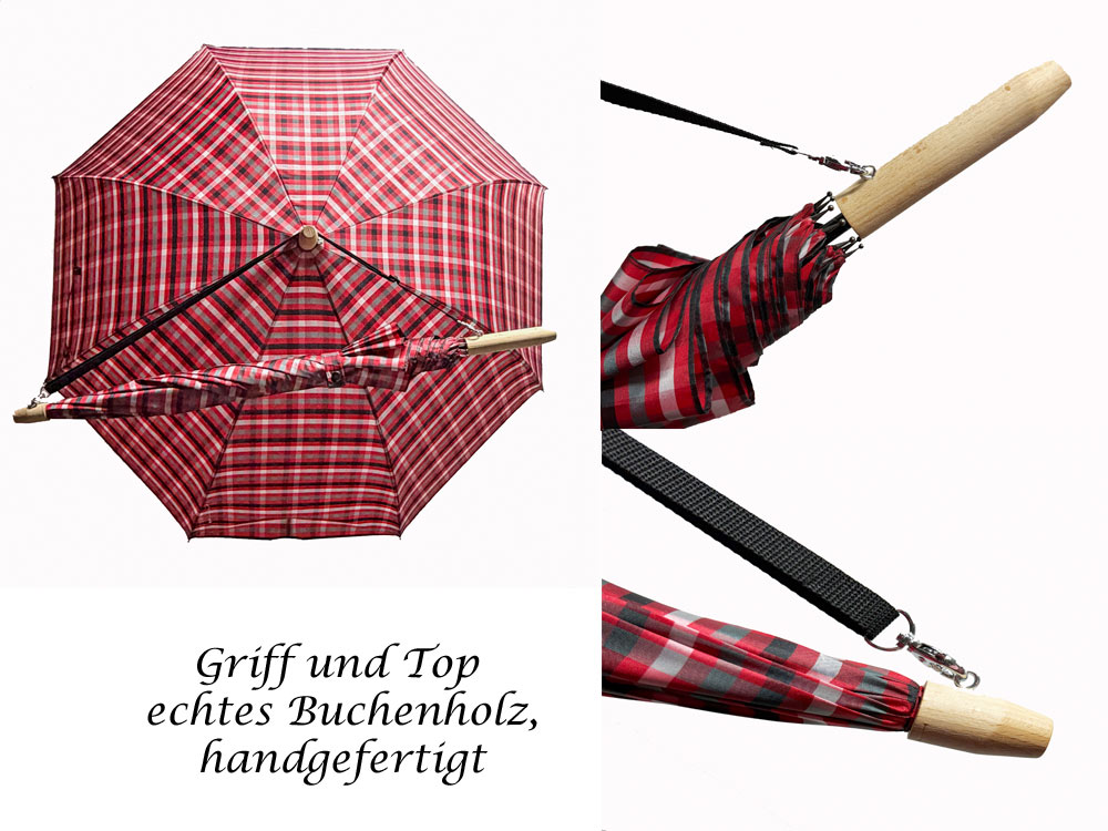 Umhängeschirm karo rot Art 1104