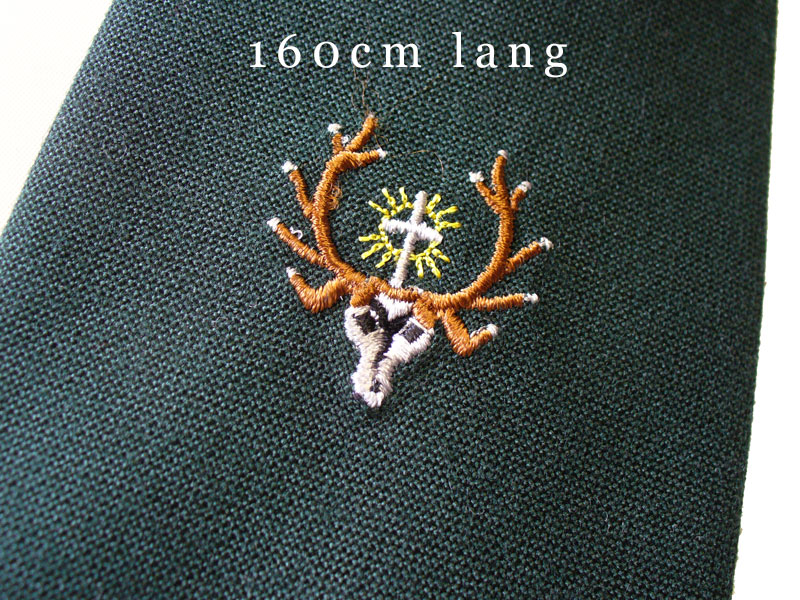 Extra lange Schützenkrawatte mit gesticktem Emblem "Hubertus" (160cm)