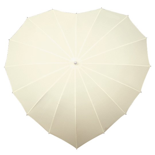 Herzförmiger Regenschirm "gebrochenes weiss"