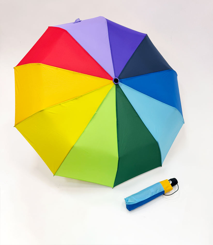 Taschenschirm Regenbogen mit Auf-Zu-Automatik Ø104cm