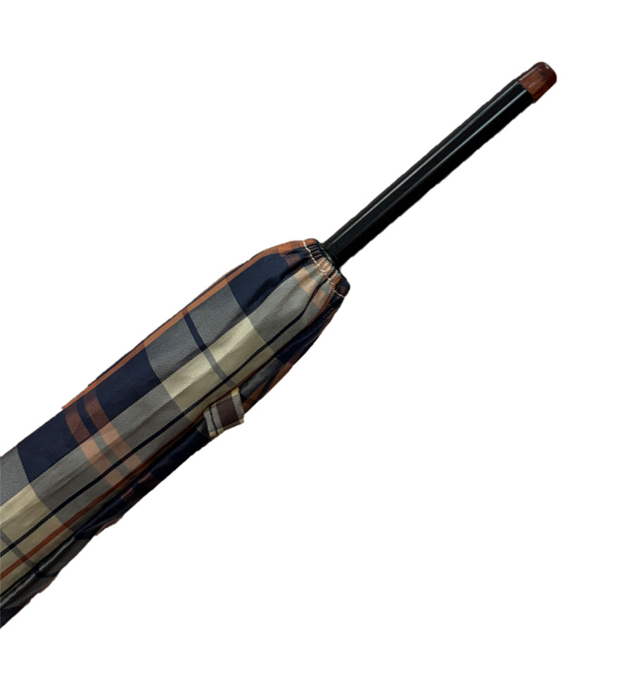 Herren Stockschirm Karo mit Futteral Ø 105cm