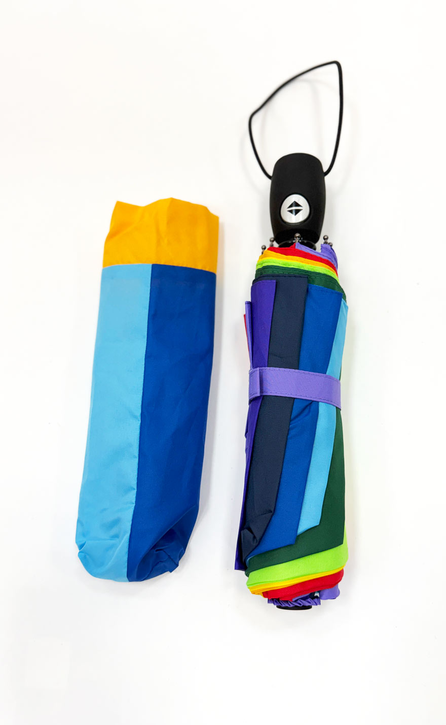Taschenschirm Regenbogen mit Auf-Zu-Automatik Ø104cm
