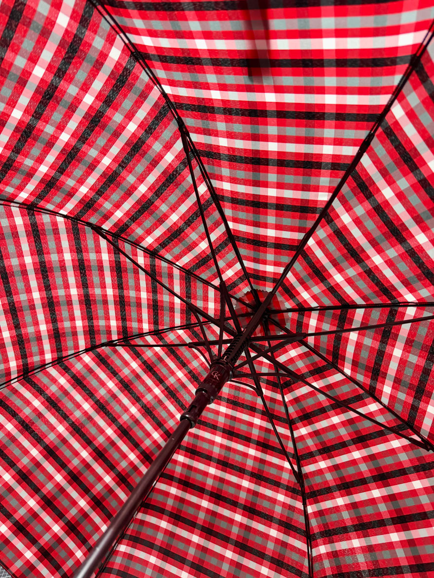 Umhängeschirm karo rot Art 1104