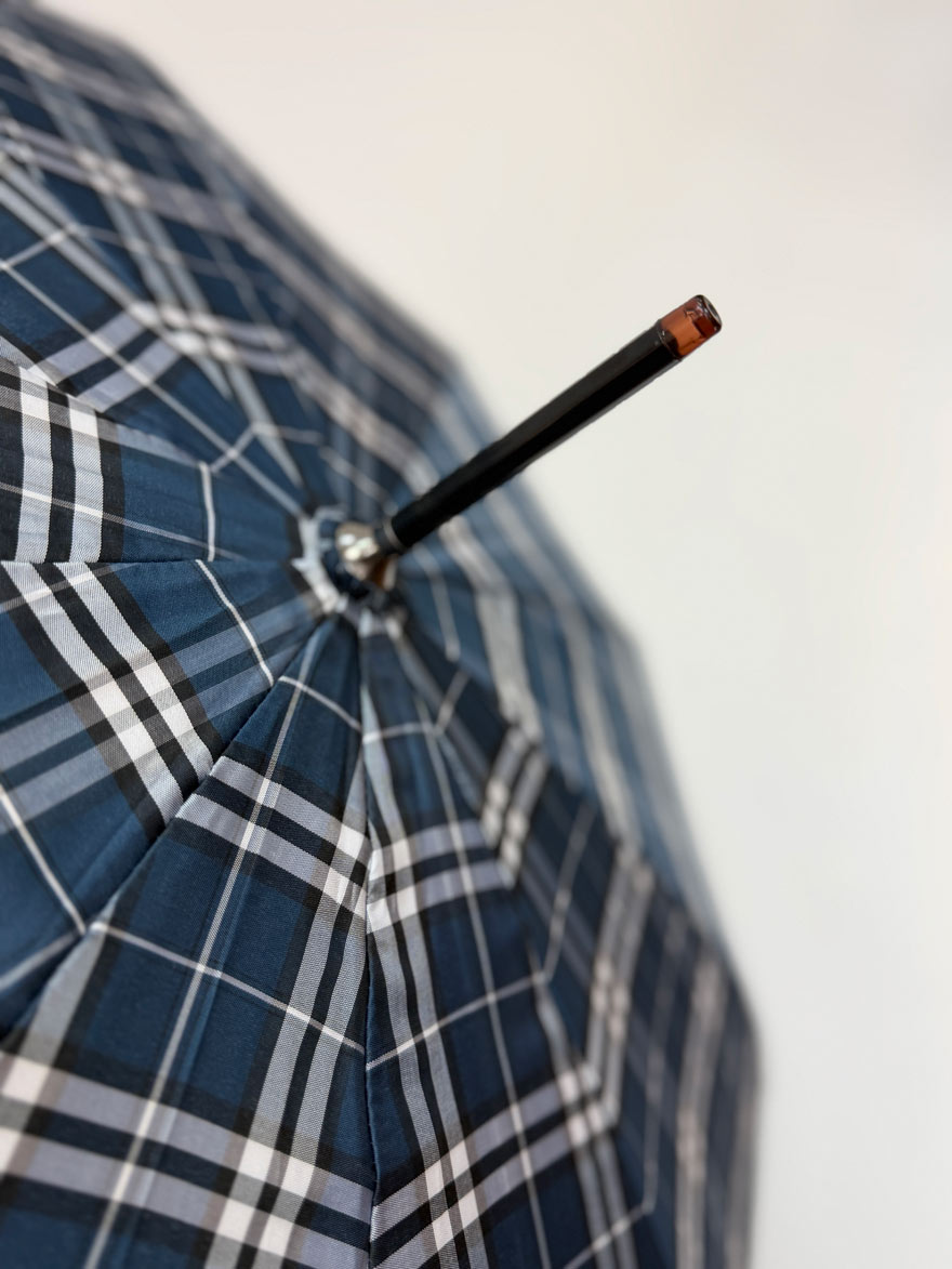 Herren Stockschirm Karo mit Futteral Ø 105cm
