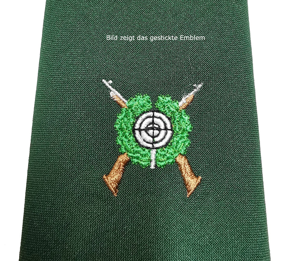 Schützenkrawatte mit gewebtem Emblem "gekreuzte Gewehre"