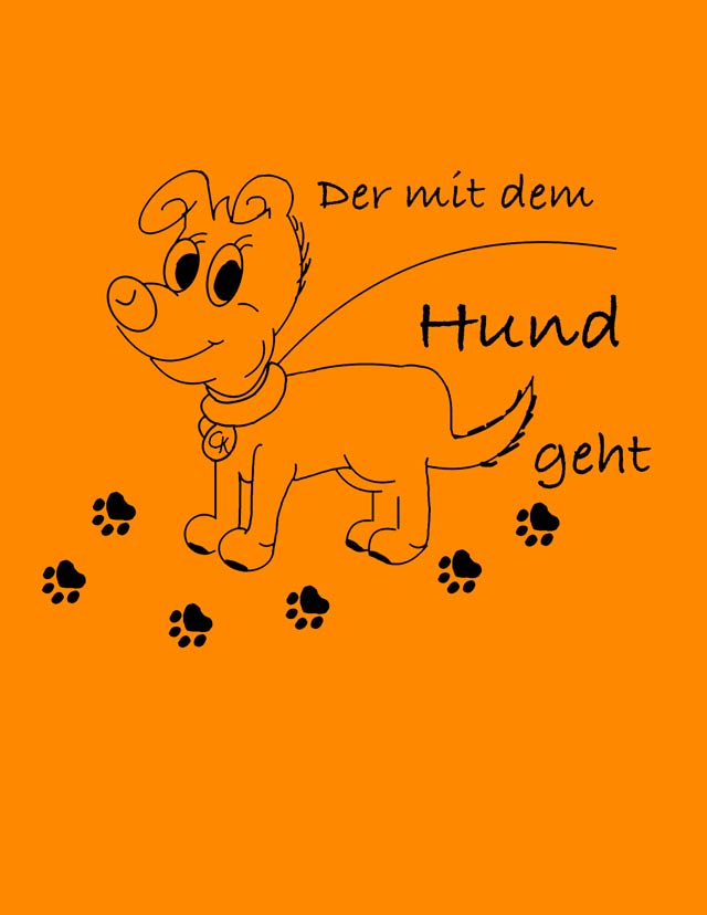 Umhängeschirm Die / Der mit dem Hund geht