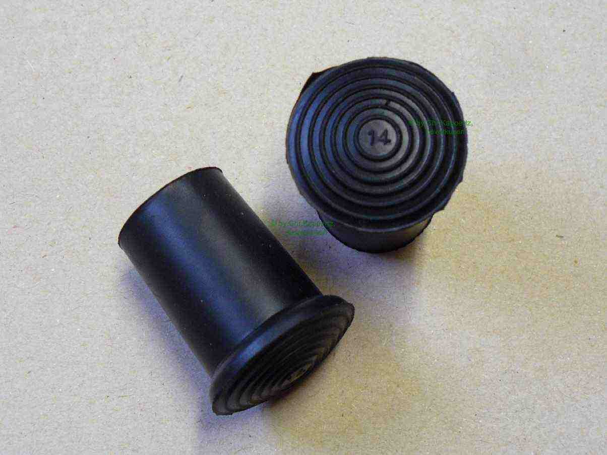 Gummipuffer für Stützschirme und Stöcke mit 12mm Durchmesser