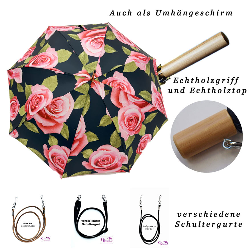Umhängeschirm "Rose" Ø 91cm