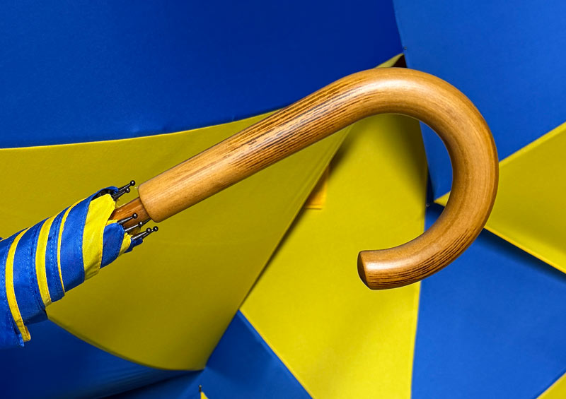 Stockschirm "gelb euroblau"