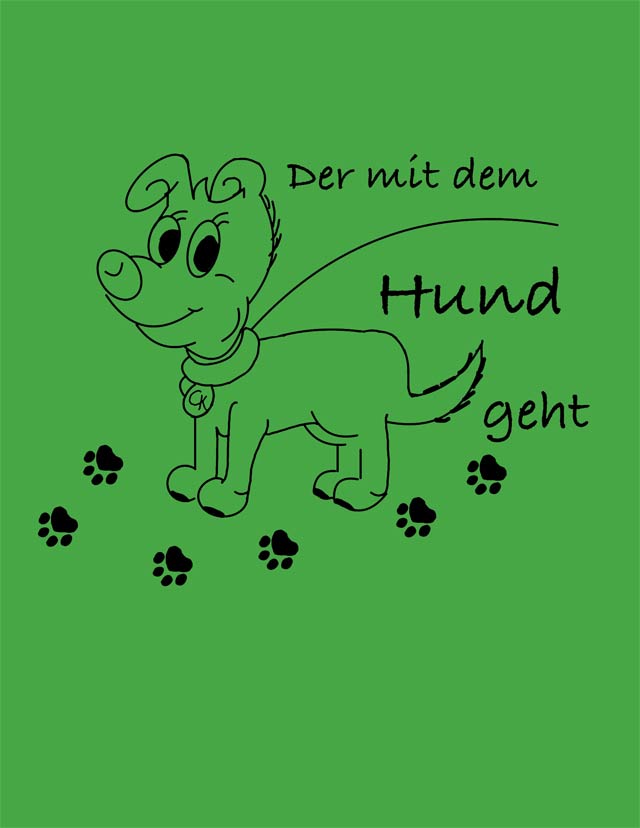 Umhängeschirm Die / Der mit dem Hund geht