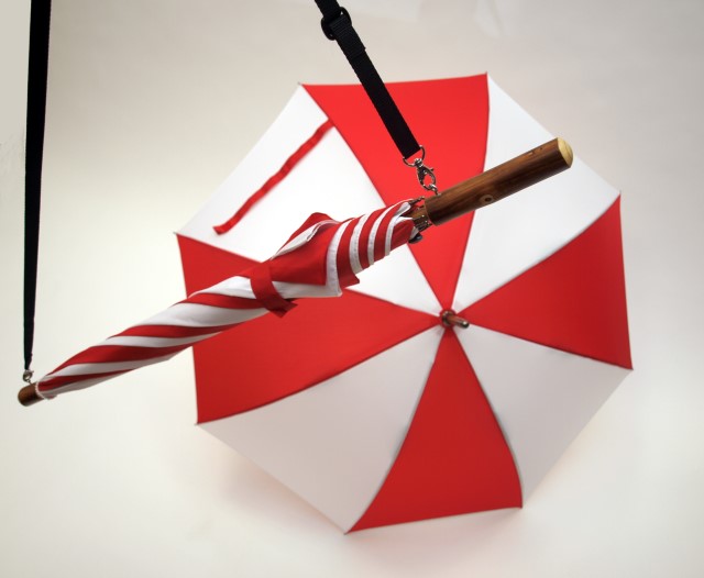 Umhängeschirm "rot-weiss"