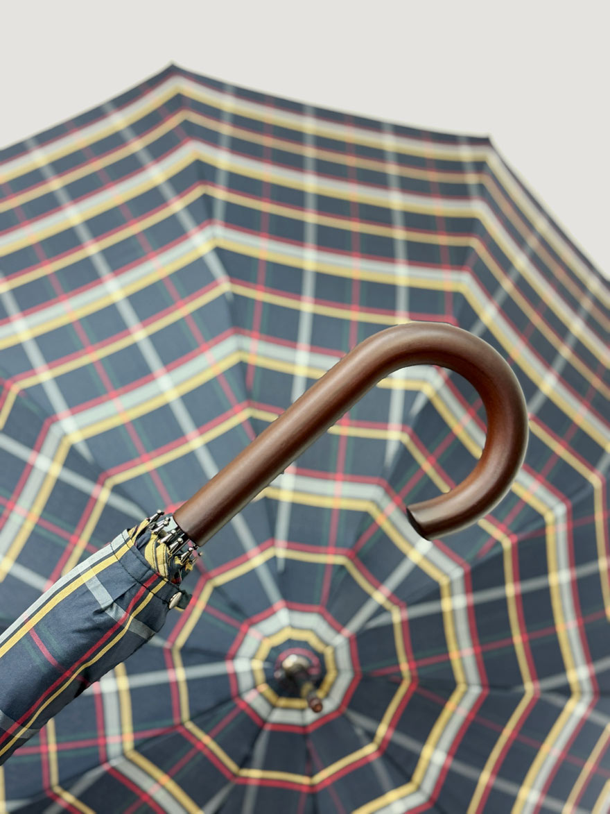 Herren Stockschirm Karo mit Futteral Ø 105cm