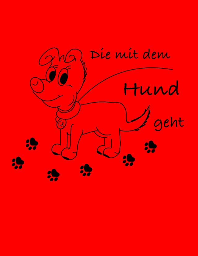 Umhängeschirm Die / Der mit dem Hund geht