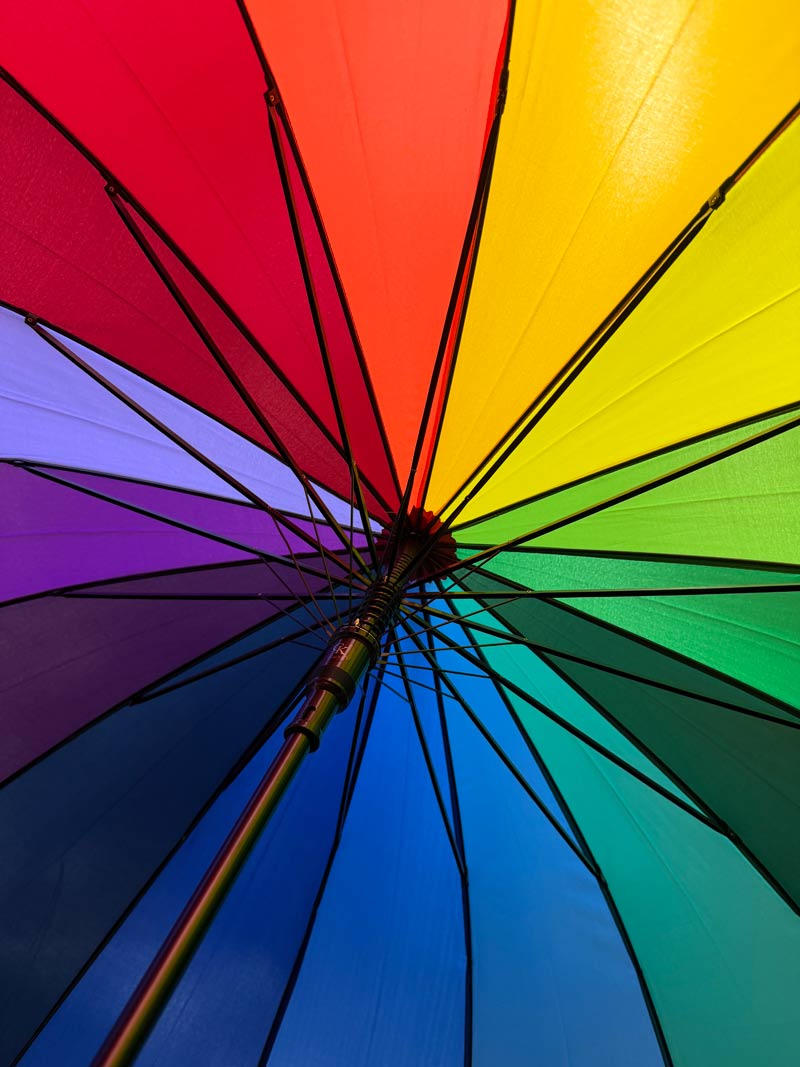Regenbogen Gästeschirm Ø120cm mit Automatiköffnung