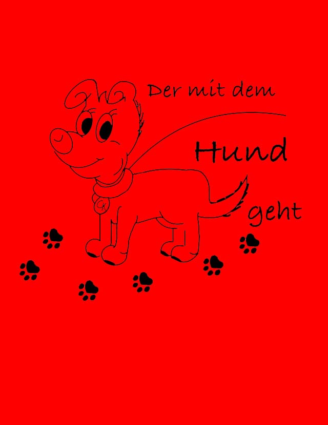 Umhängeschirm Die / Der mit dem Hund geht