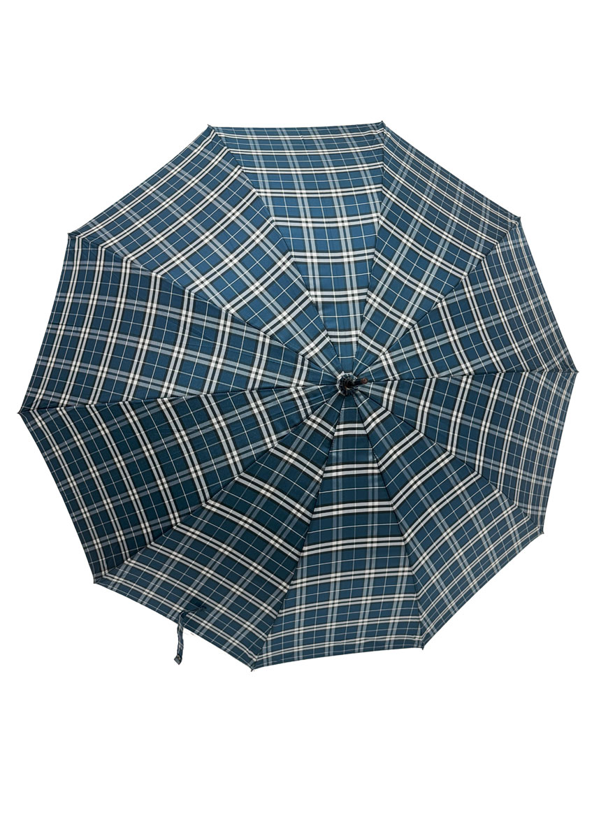 Herren Stockschirm Karo mit Futteral Ø 105cm