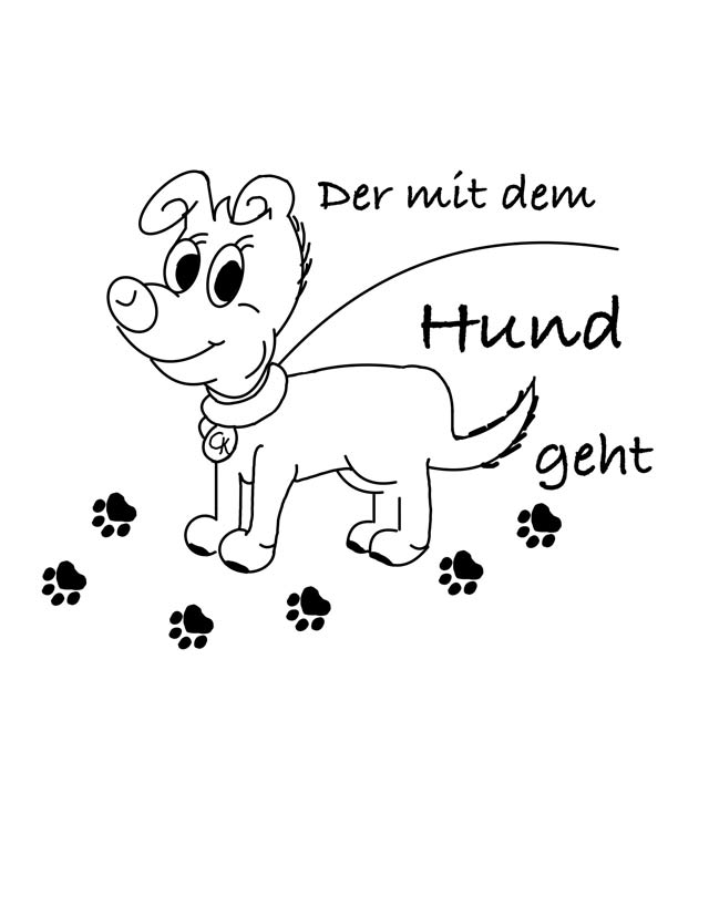 Umhängeschirm Die / Der mit dem Hund geht