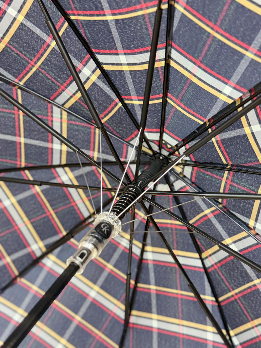 Herren Stockschirm Karo mit Futteral Ø 105cm