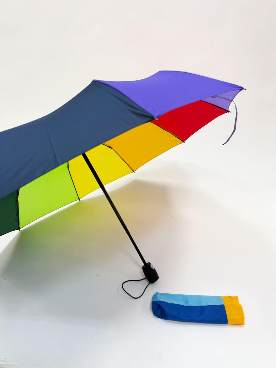 Taschenschirm Regenbogen mit Auf-Zu-Automatik Ø104cm