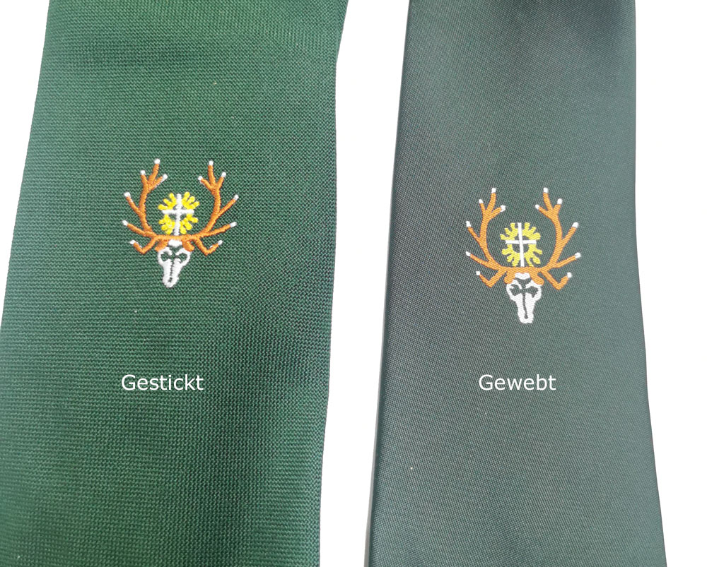 Schützenkrawatte mit gesticktem Emblem "gekreuzte Gewehre"